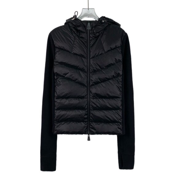 Moncler Maglia Black hooded long-sleeve down jacket - Picture 1 of 9